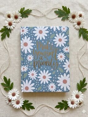 NWT "Make Yourself a Priority" Floral Hardcover Journal